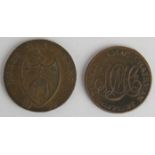 A rare Dublin Turner Camac Chairman half penny token, 1792, edge stamped 'Payable in Dublin for