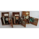 Three vintage Maxwell artificial Pneumothorax apparatus in mahogany cases, C1950's/60's, believed to