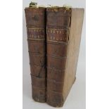 Atkyns's Reports, Volumes 1&2, published by Woodfall and Strahan 1765, leather bound, 32cm x 21.5cm.