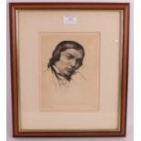 British School (C.1900) - "Portrait" (believed to be the Composer Ralph Vaughan Williams'), etching