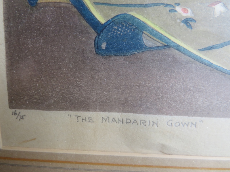 Arthur Rigden Read (1879-1955) - 'The Mandarin gown', pencil signed limited edition woodblock print, - Image 11 of 11