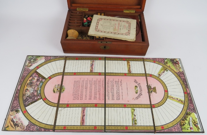 A late 19th century F. H. Ayres Games Compenium in fitted mahogany case. Games including Chess, - Image 6 of 7