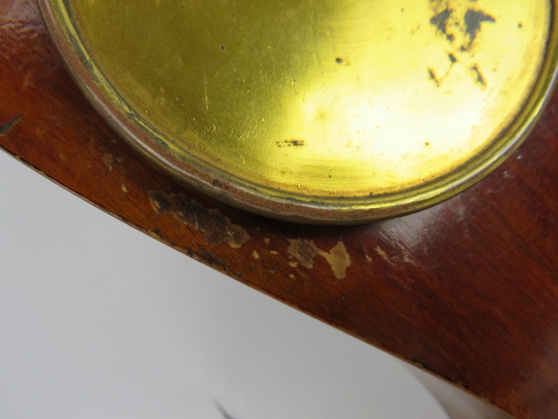 Two inlaid Edwardian balloon shaped mantel clocks, one with butterfly motif, and a similar aneroid - Image 8 of 12