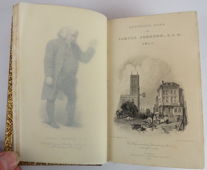 Volumes 1 -10, Boswell's Life of Samuel Johnson LLD, published by John Murray 1835, full leather - Image 4 of 8