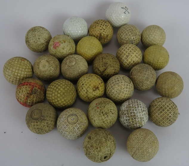 A quantity of mainly vintage golf balls including 14 mesh pattern balls. (27). Condition report: All