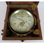 A cased ships marine chronometer by Thomas Mercer Ltd., St. Albans, No: 17991. Mid 20th century,