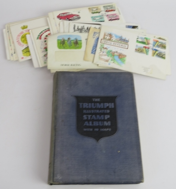 A vintage stamp album and contents including a Penny Black, also a small collection of first day - Image 6 of 6