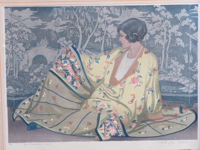 Arthur Rigden Read (1879-1955) - 'The Mandarin gown', pencil signed limited edition woodblock print, - Image 2 of 11