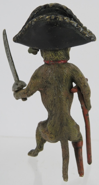 A Vienna Bergmann style cold painted bronze figure of a dog pirate with wooden leg. Mark to left - Image 2 of 4