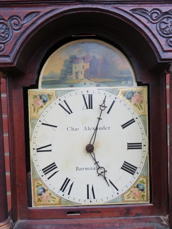 An 18th century 30-hour striking longcase clock by Charles Alexander of Barnstable in a 19th century - Image 3 of 5