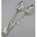 A pair of mid 19th silver fiddle pattern Scottish Provincial table spoons, Perth, Charles Murray.
