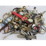 A large collection of mainly wristwatches (73). Condition report: Some age related wear.