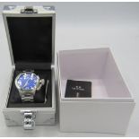 A TW steel gentleman's stainless steel wrist watch. Water resistant. Boxed. Condition report: As