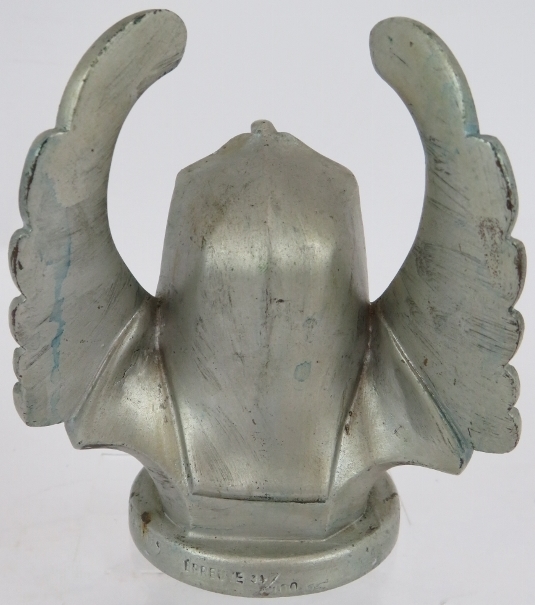 A rare French Egyptian winged Pharaoh's head car mascot by Auto Omnia, modelled by Sasportas, - Image 3 of 6