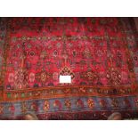 North West Persian Bidjar carpet, heavy pattern on claret ground. Very thick weave and in good