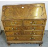 A good quality Victorian walnut bureau by Sopwith & Co, the fall front opening onto a fitted