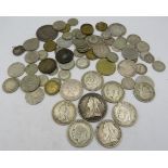 A large collection of mainly pre 1920 silver coinage to include 6 Victorian and Edwardian half