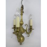 A Besselink & Jones (London) period-style brass chandelier, approx 40cm drop. Condition report: