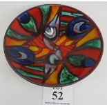 Poole Pottery Delphis dish by Loretta Leigh, 35cm diameter. Condition report: Crazing to underside.