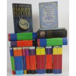 Nine Harry Potter hardback first editions with dust jackets, including Order of the Phoenix, The