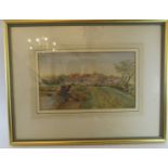 Mrs Lancelot Monkton, (20th century), watercolour, Rye Harbour 1906, lock scene, signed lower right,