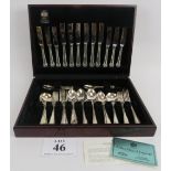Arthur Price part canteen of E.P.N.S. cutlery setting for 6, 45cm x 9cm height x 31cm. Condition