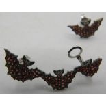 A Vanessa Pederzani from the 'Dark Kingdom' collection 'bat' ear cuff and earrings. Rubies approx