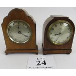 J.W. Benson, 'Elliott' mantle clock, walnut case, 19cm height and Connell, '1067' mantle clock