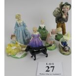 Royal Worcester Grandmothers Dress figure, Beswick dog, Royal Doulton figures Marie HN 1370,