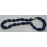Lapis lazuli statement bead necklace 19" length. Large 20mm polished beads of even size and good
