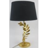 A stylish contemporary Laura Ashley table lamp, gilt finish, black shade, 54cm high. Condition