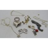 An assortment of items to include mainly Links and Pandora, two Thomas Sabo charms one of a serpent,