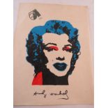 Andy Warhol (American, 1928-1987) - Studio 54 Marilyn lithograph, 33cm x 26cm, unframed. Condition