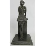 Attributed to Joseph Lorenzi (1892-1950), An Art Deco cast and patinated metal figure of a