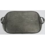 Liberty's English pewter Arts and Crafts tray, number 043, 48cm x 30cm. Condition report: Surface