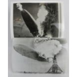 Of Hindenburg/Zeppelin interest: 2 late 20th century silver gelatin press photo's. 18cm x 24cm.