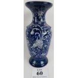 19th century Chinese porcelain vase, bird and vine decoration gilt rubbed on rim, 40cm height.