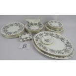 Wedgwood bone china dinner service Ashford W4106, six place setting. Condition report: Ware to