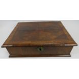 A William & Mary walnut and oyster veneered lace box, circa 1690. With a cross-banded and