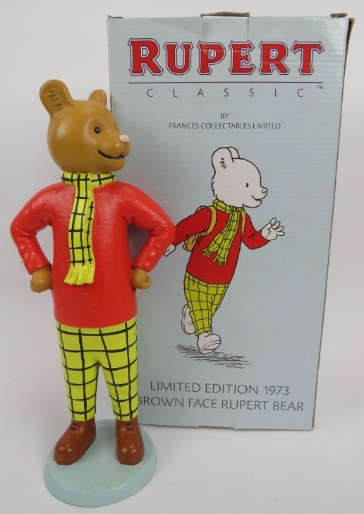 A limited edition Rupert the Bear by Frances Collectables, 1973. Original box included, 12.6 in (