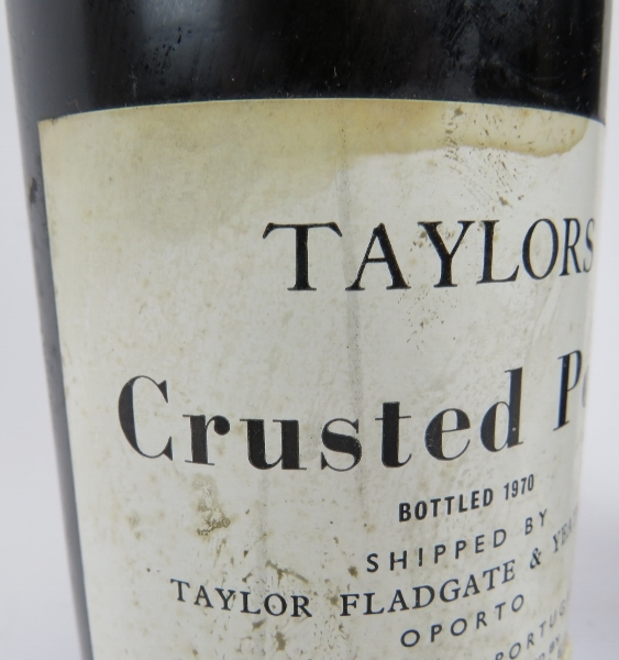 Two bottles of Taylors Crusted 1970 vintage Port. Condition report: Both approx bottom neck, - Image 5 of 7