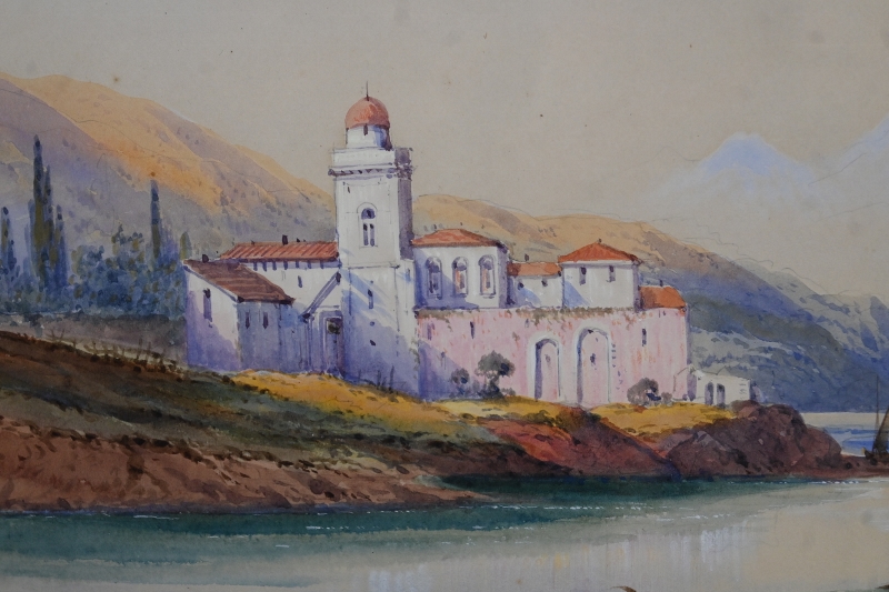Edwin Saint-John (act. 1880-1920) - 'Italian lake scenes', 4, watercolours, signed, each approx 25cm - Image 3 of 26