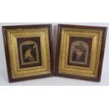 A pair of late 19th century chrystoleums in ornate gilt box display frames. 32cm x 37cm. (2