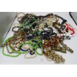 A large collection of mainly vintage costume jewellery to include mainly necklaces. Condition