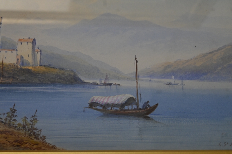 Edwin Saint-John (act. 1880-1920) - 'Italian lake scenes', 4, watercolours, signed, each approx 25cm - Image 17 of 26
