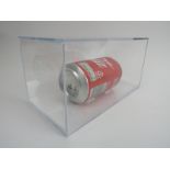 Damien Hirst (British, b. 1965) - Hand signed Coke can displayed in a Perspex case, 20cm long.