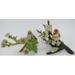 Two RSPB limited edition porcelain bird groups, 'European Goldfinch', 15 cm high, and 'Chestnut-