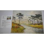 Charles Sellar (Scottish 1856 - 1926) - 'River landscape with mountainous background',