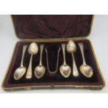 A set of 6 Georgian silver teaspoons with engraved decoration. 1809 and 1811 and a matched pair of