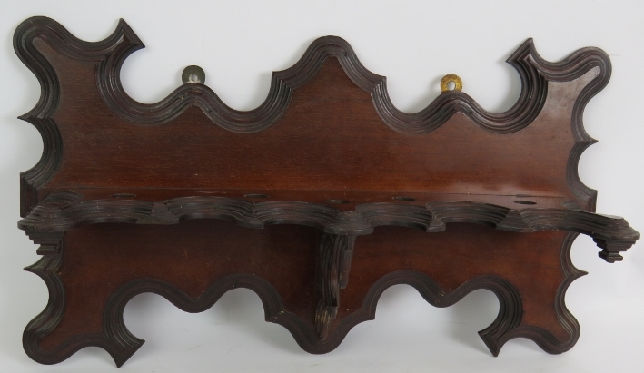 An ornate Edwardian mahogany pipe rack, a cast brass aesthetic movement pipe rack and two tobacco - Image 2 of 5